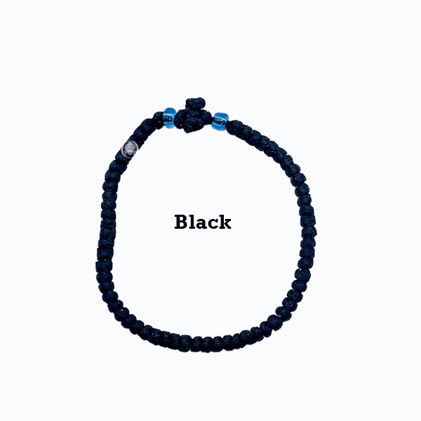 Komboskini Bracelet  Black  Blue Beads  Greek Shop